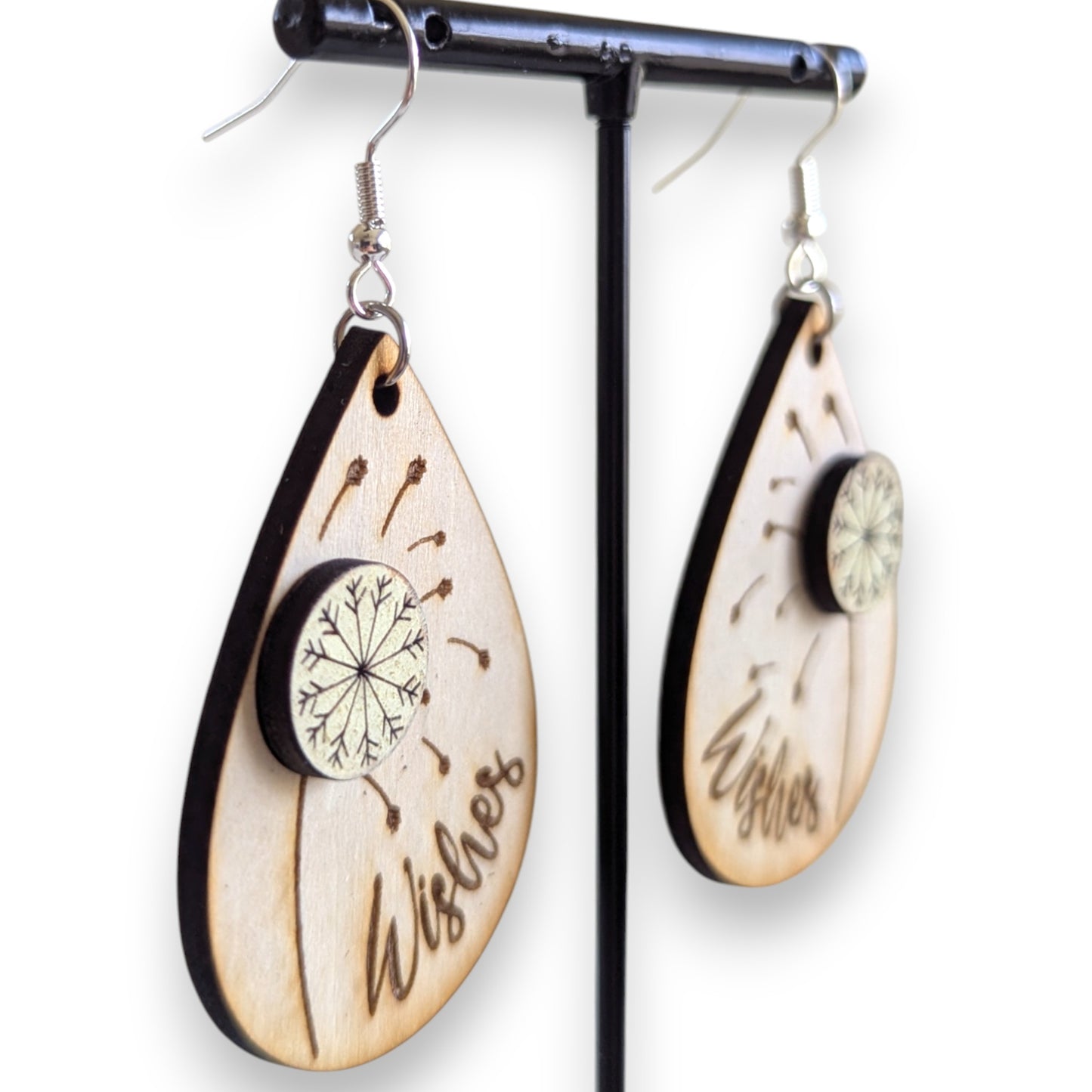 Wishes Layered Wood Earrings