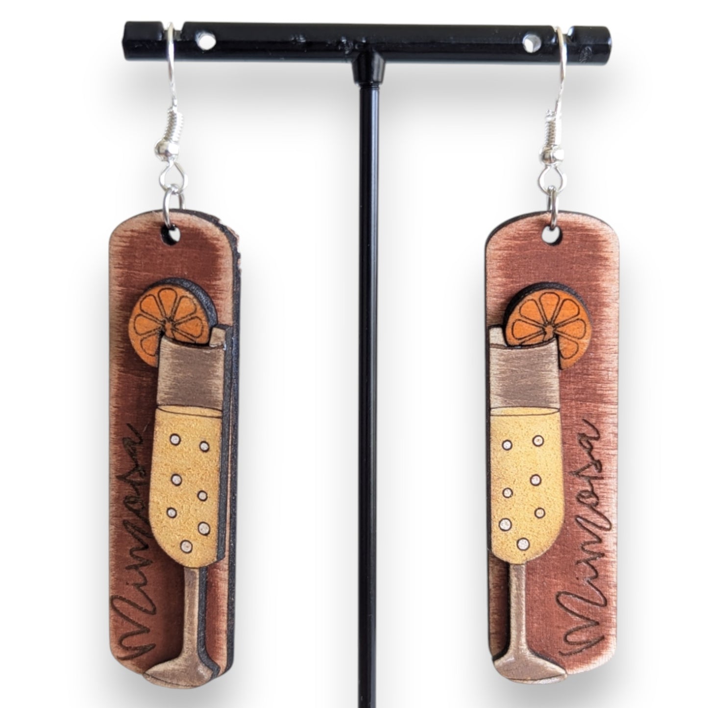Mimosa Layered Wood Earrings