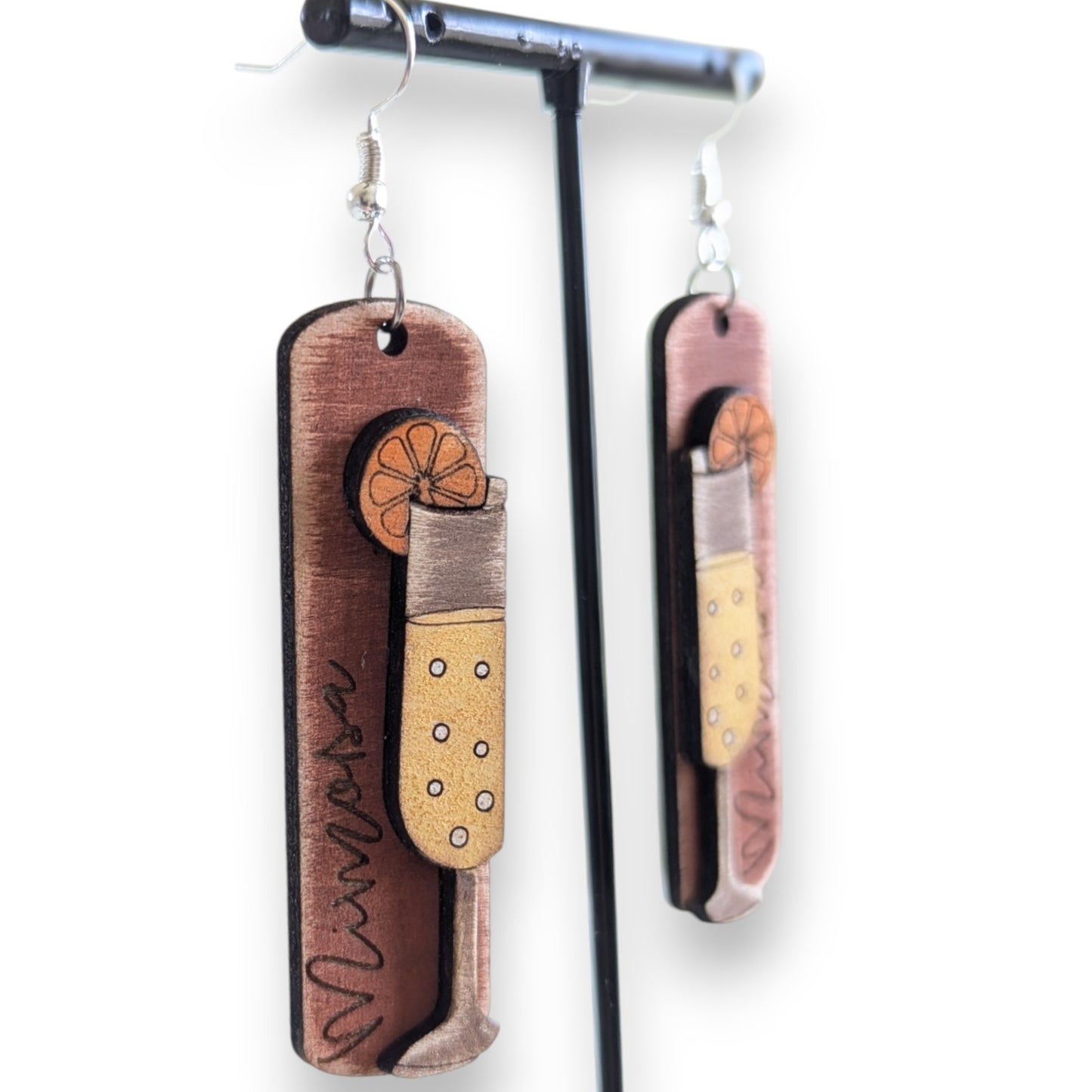 Mimosa Layered Wood Earrings