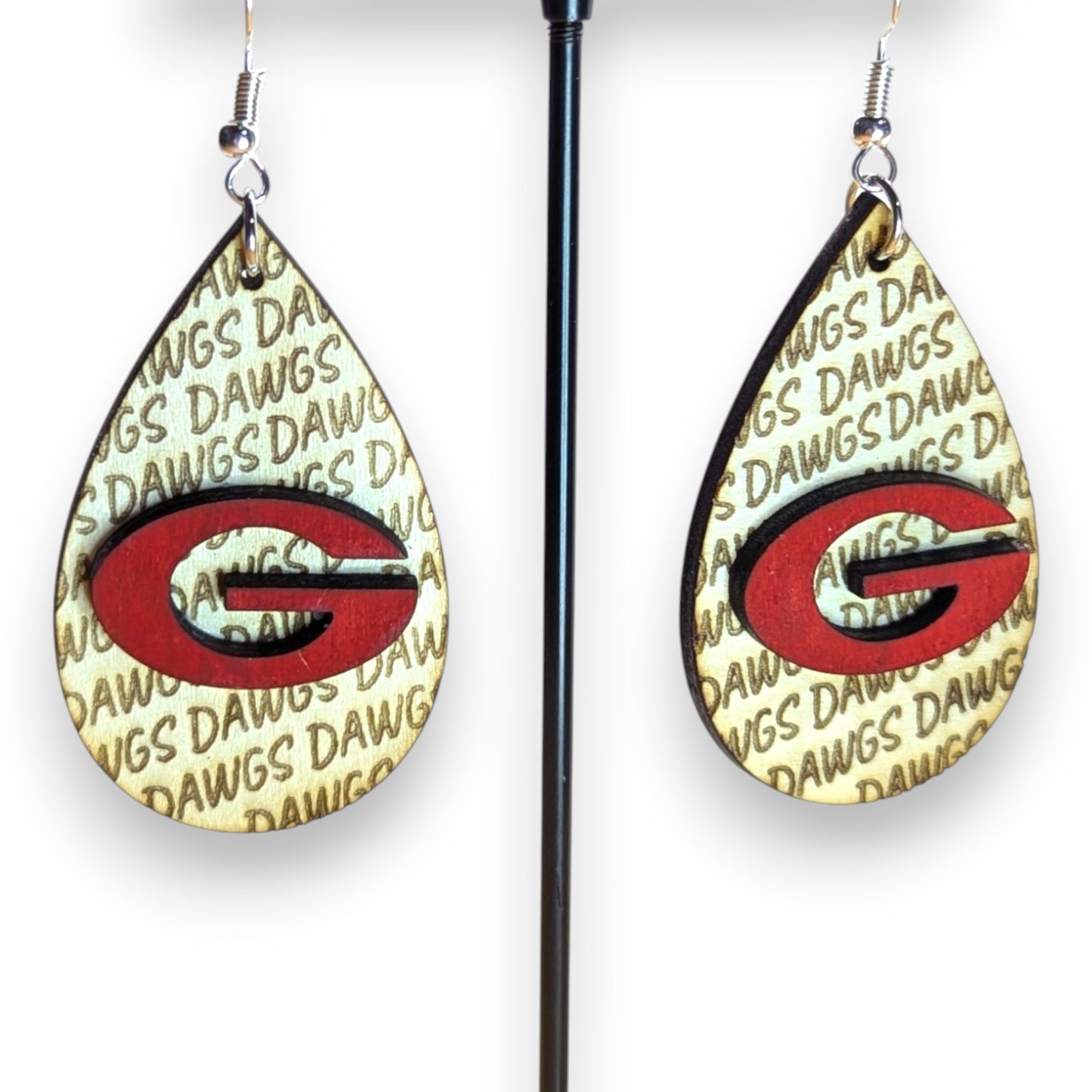 Go Team Go Wood Layered Earrings