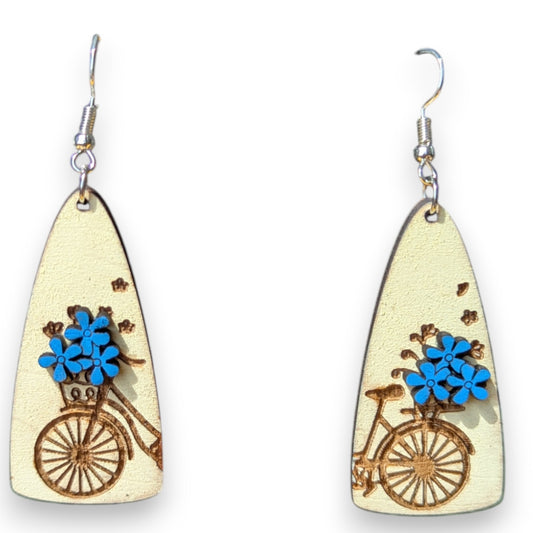 Bicycles and Flowers Boho Dangle Earring