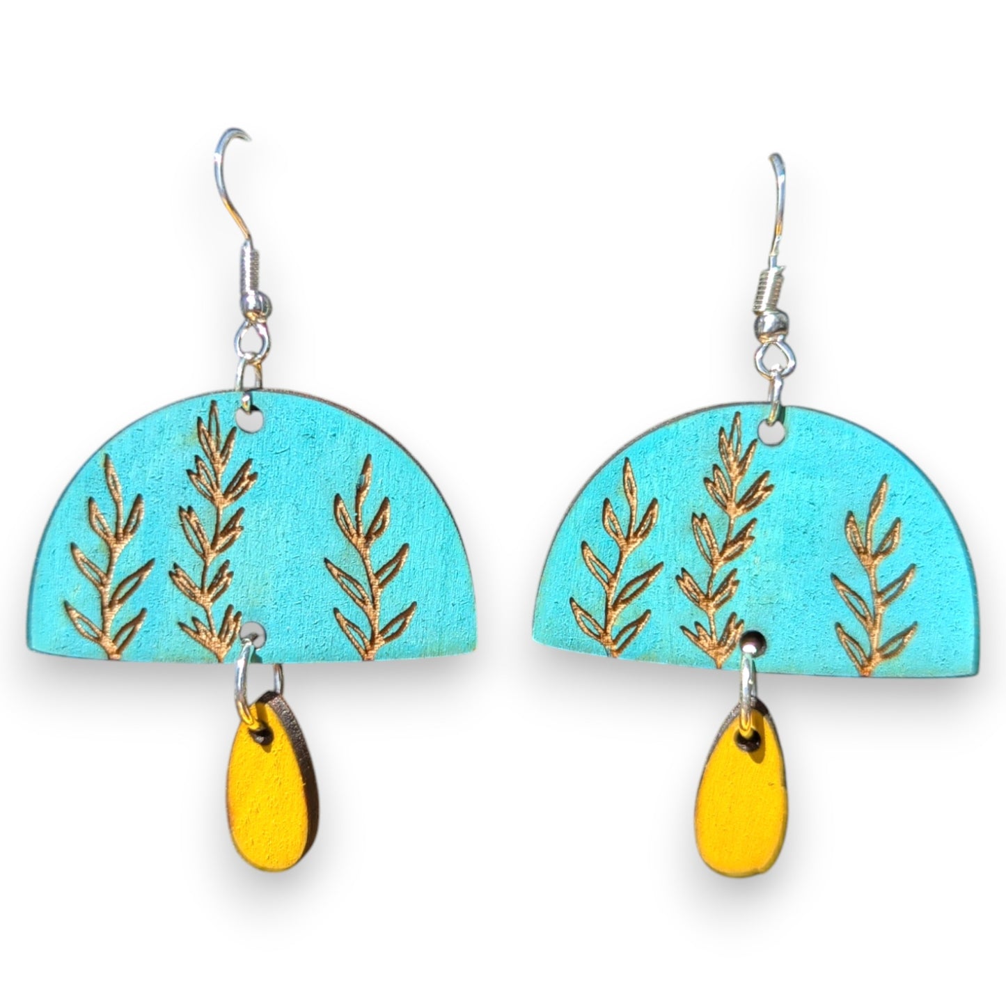 Boho Abstract Wood Layered Earrings