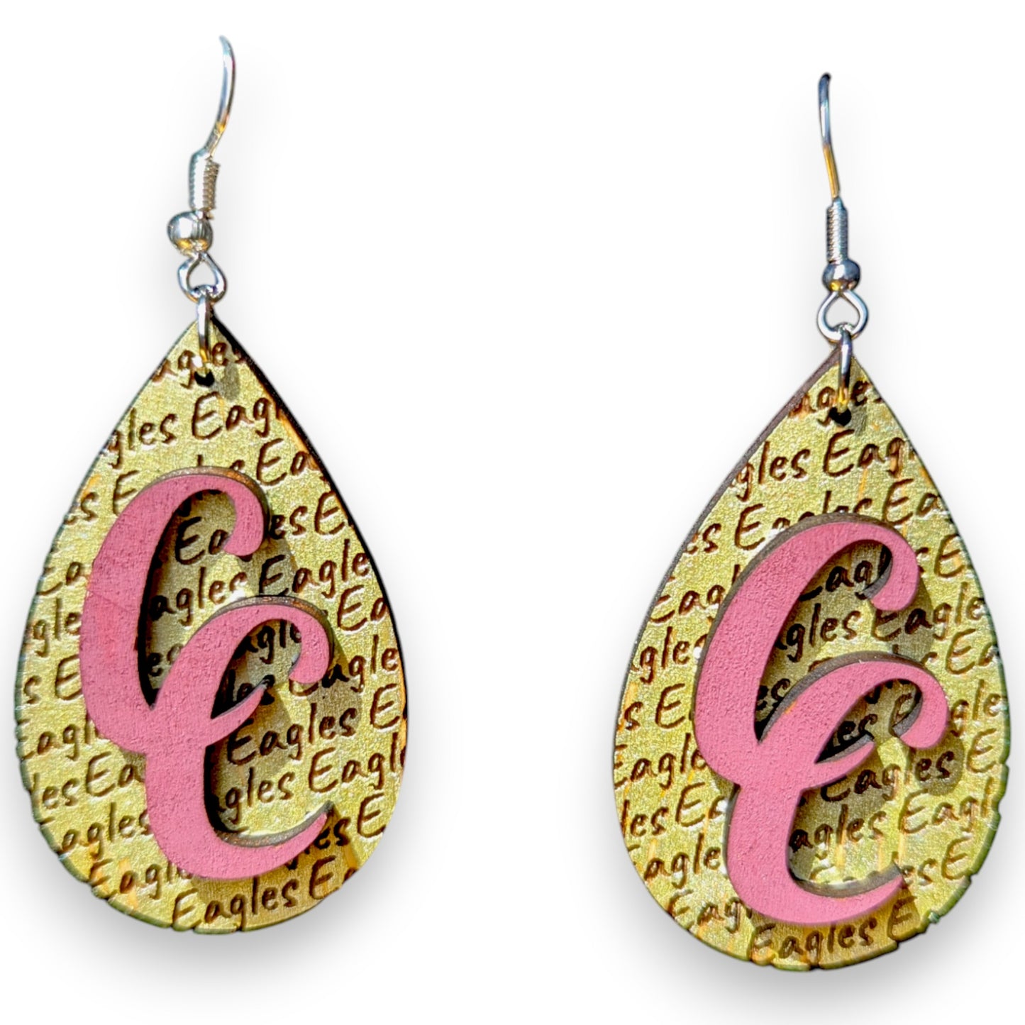 Go Team Go Wood Layered Earrings