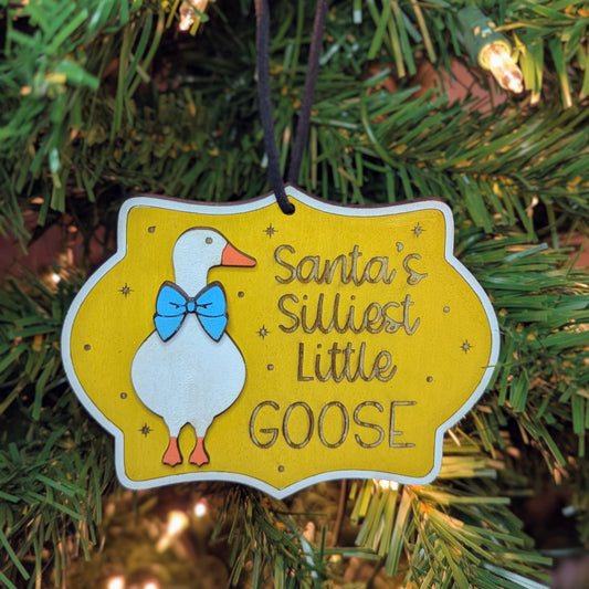 Santa's Silliest Little Goose Ornament