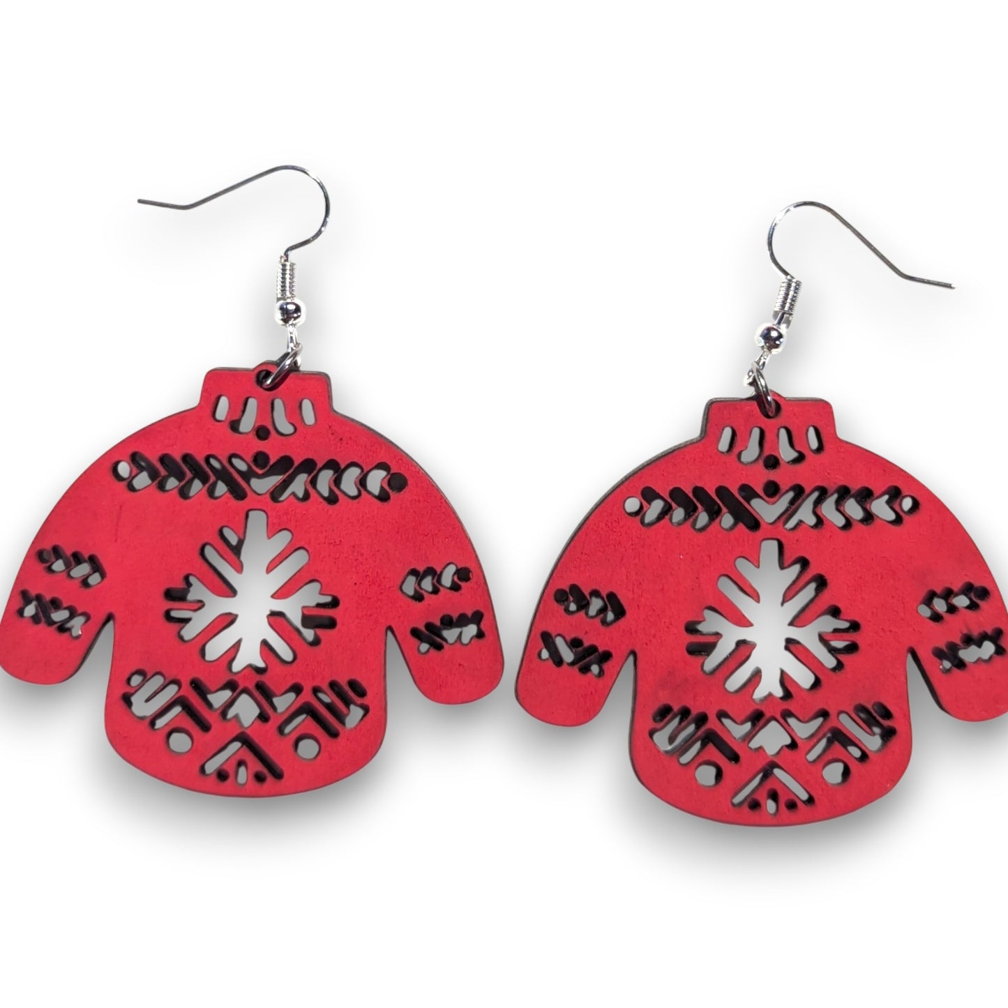 Ugly Sweater Wood Earrings