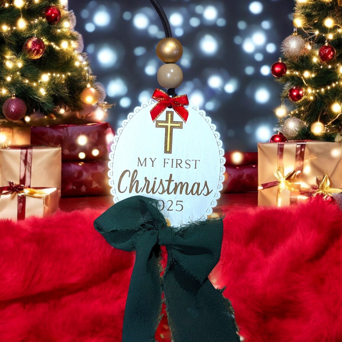 My First Christmas Scalloped Ornament
