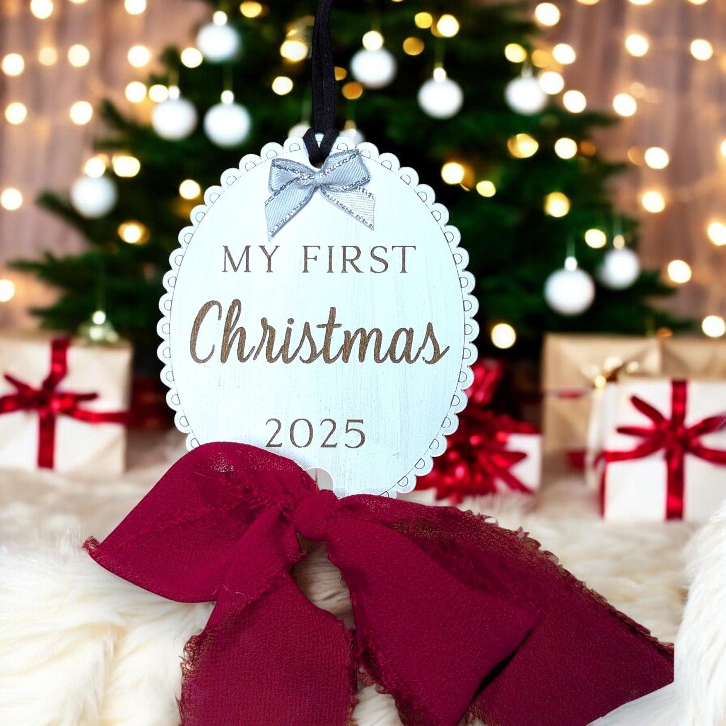 My First Christmas Scalloped Ornament