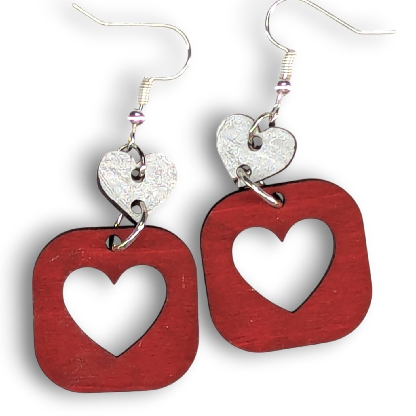 Love Heart Wood Earrings