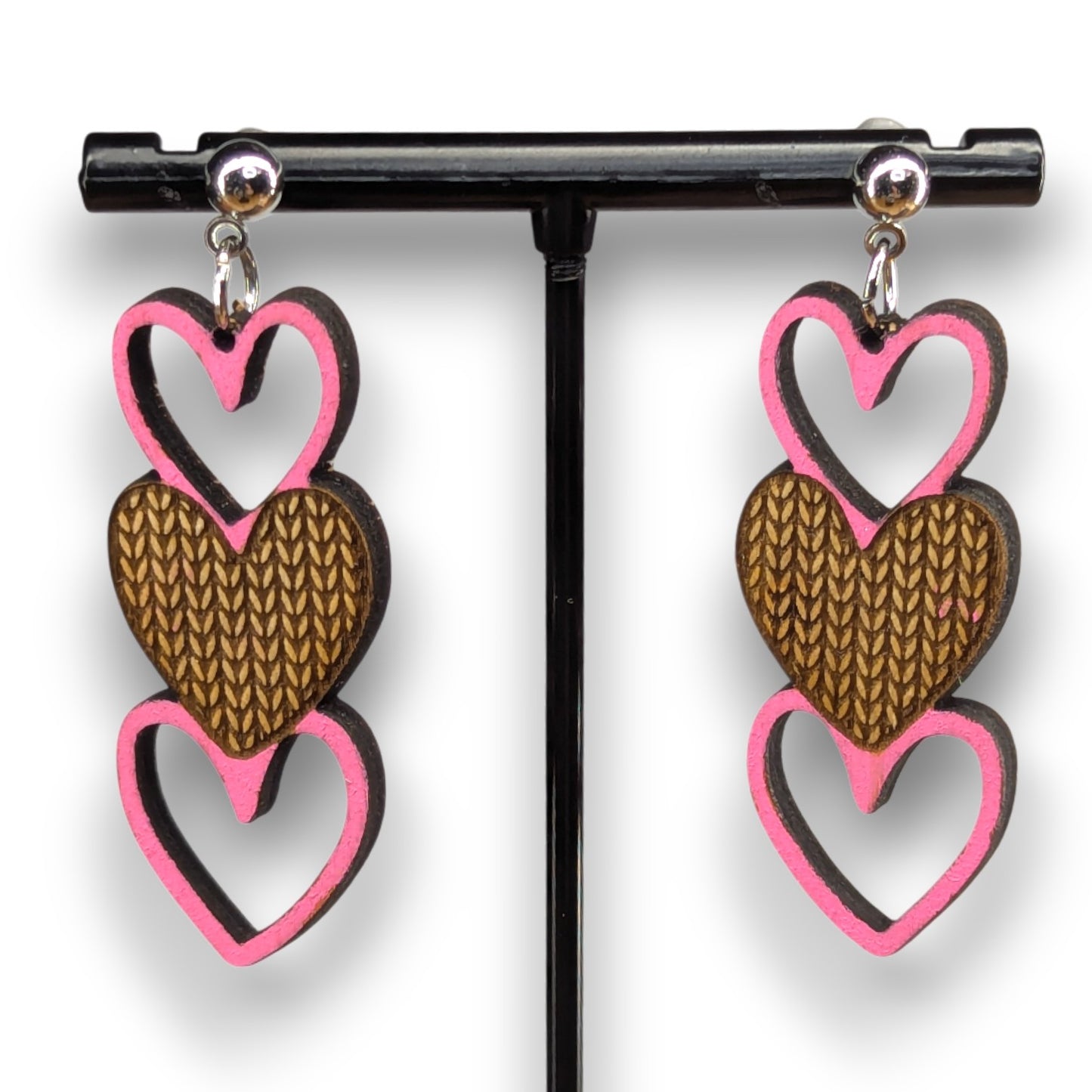 Sweater Heart Dangle Earrings