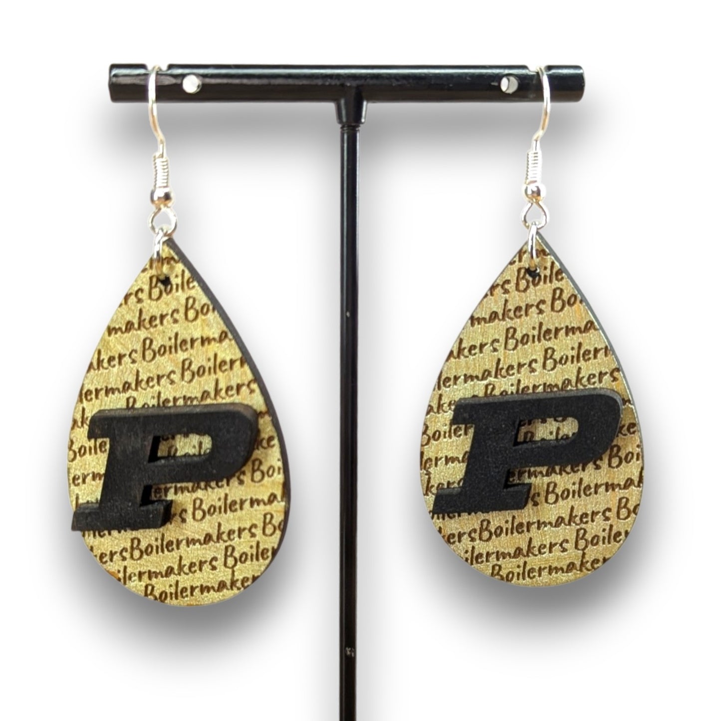 Go Team Go Wood Layered Earrings