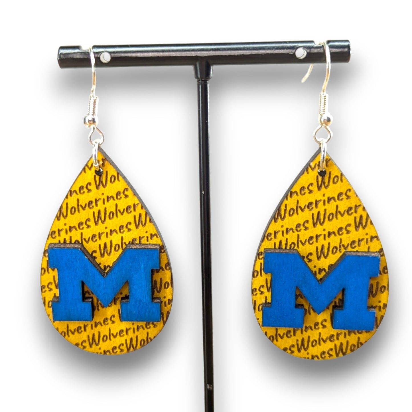 Go Team Go Wood Layered Earrings