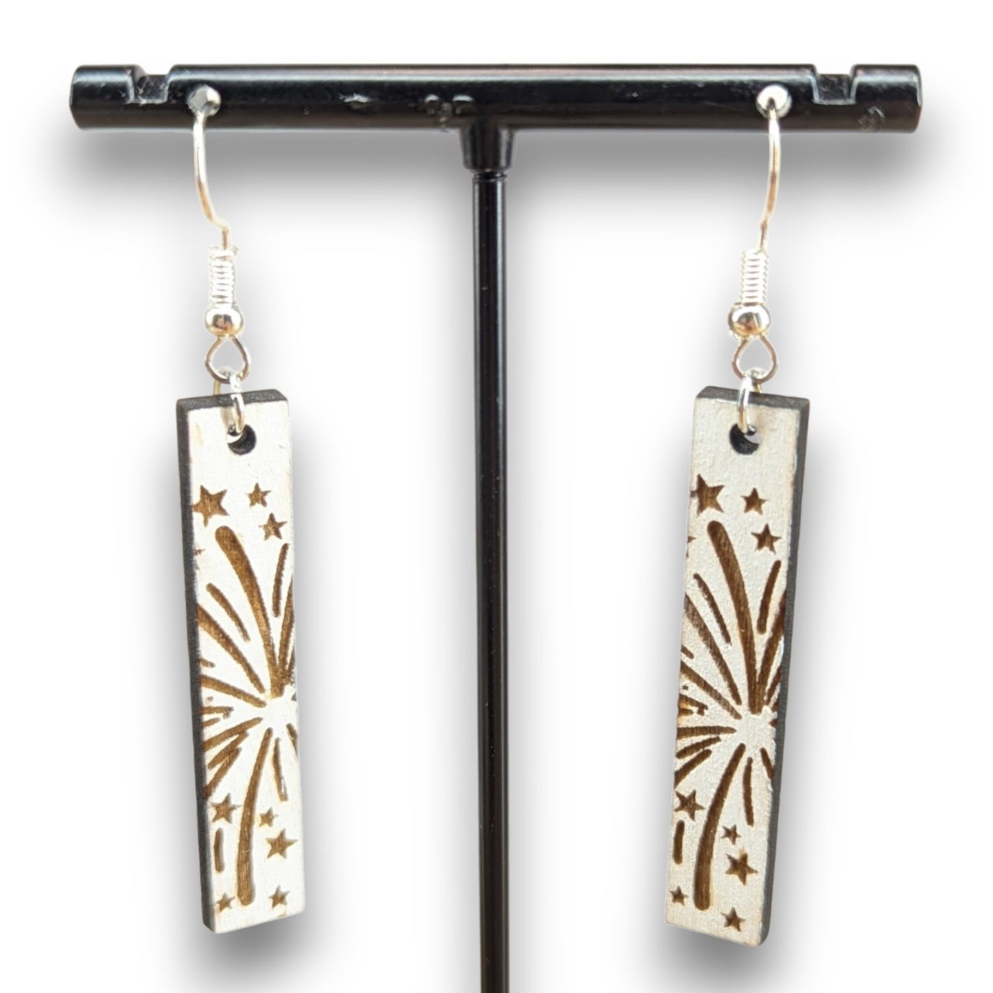 4th of July Bar Wood Earrings