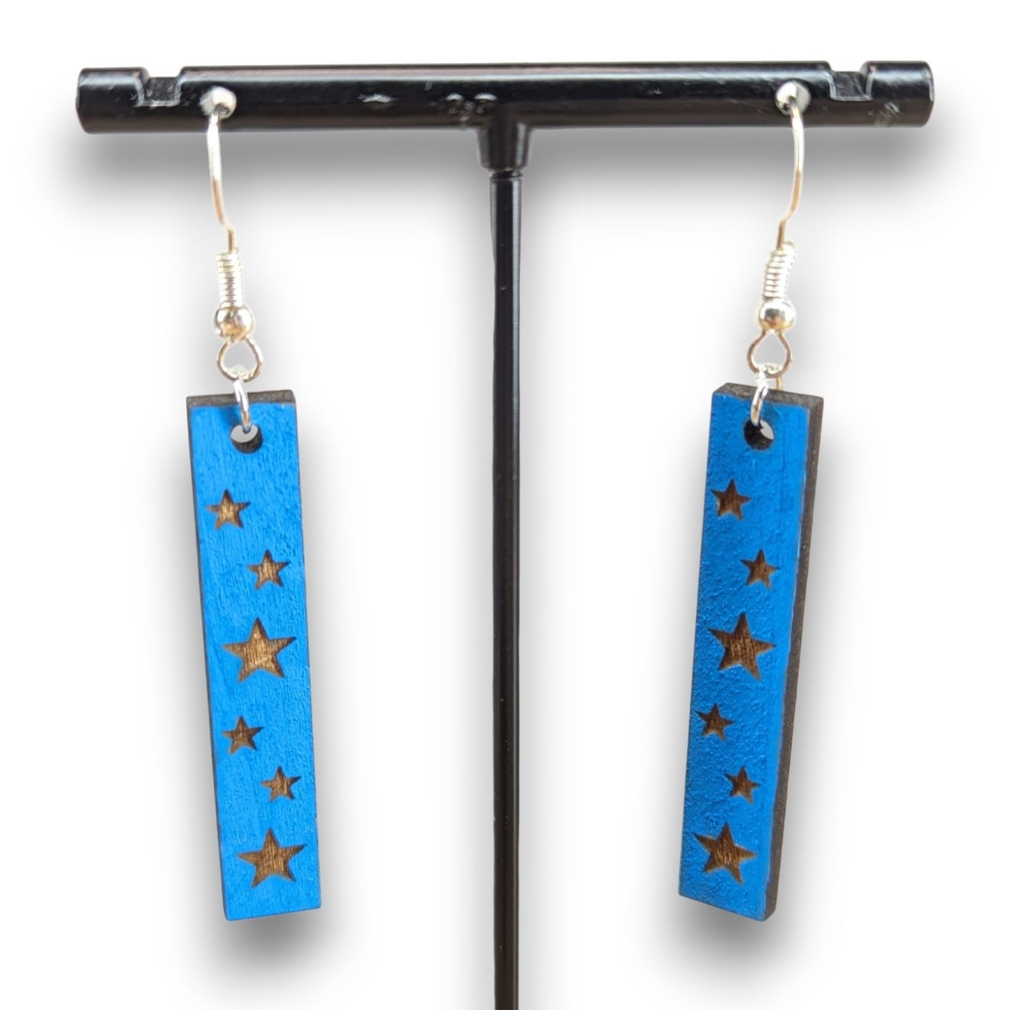 4th of July Bar Wood Earrings