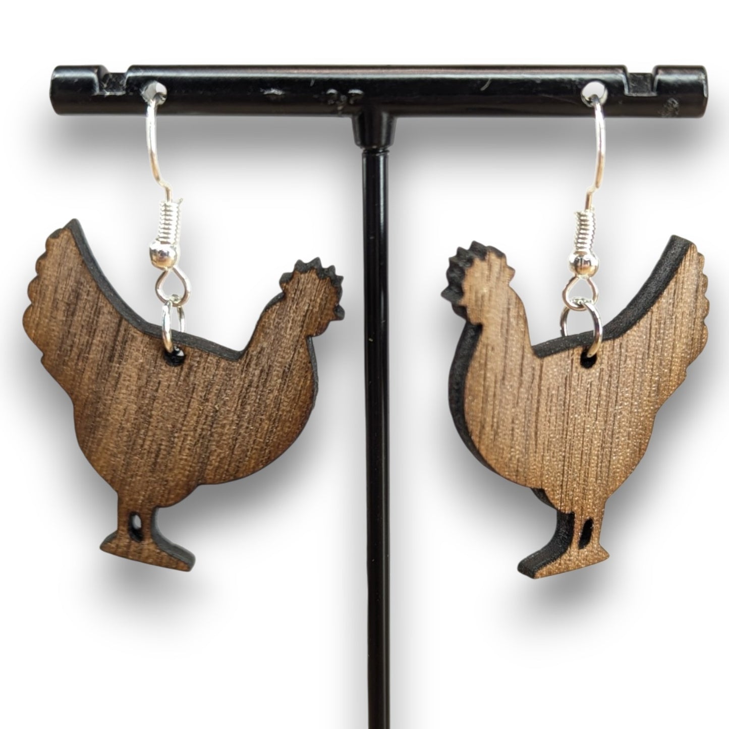 Chicken Wood Earrings