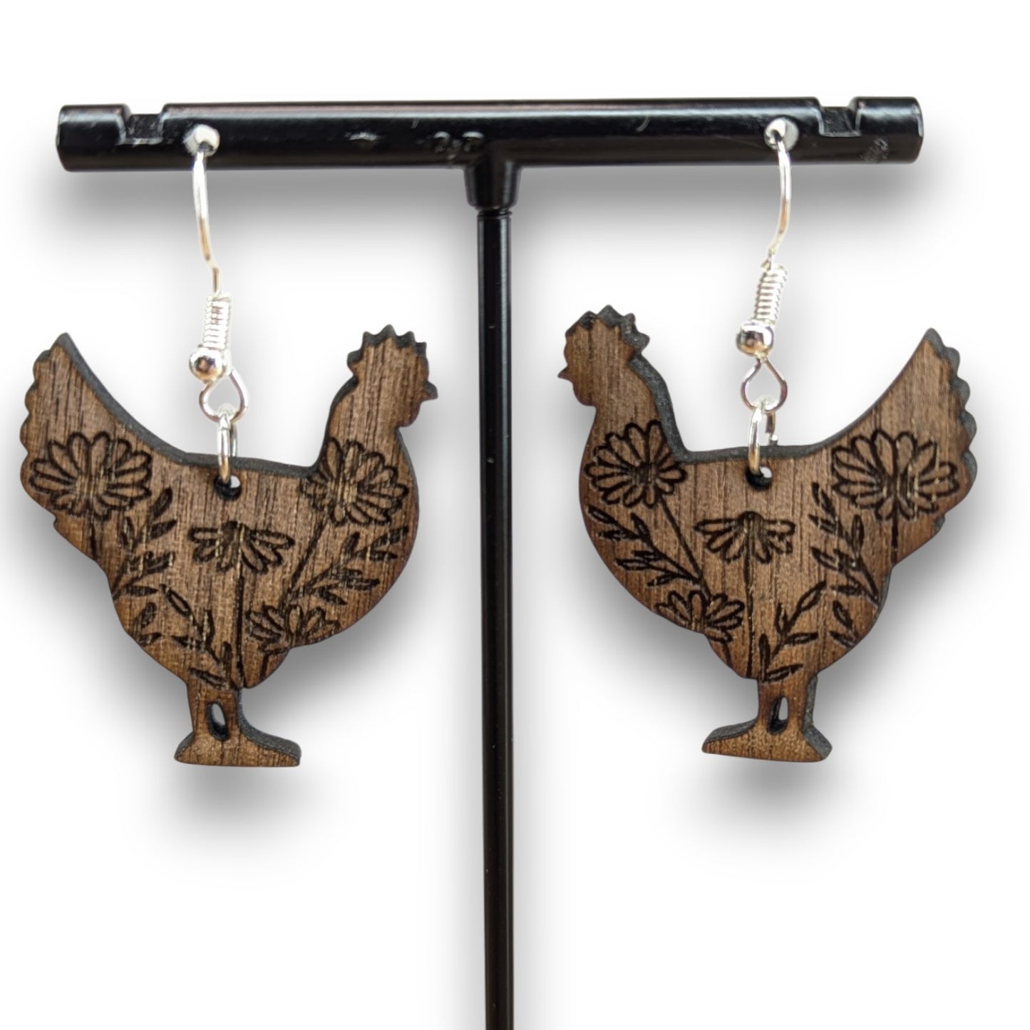 Chicken Wood Earrings
