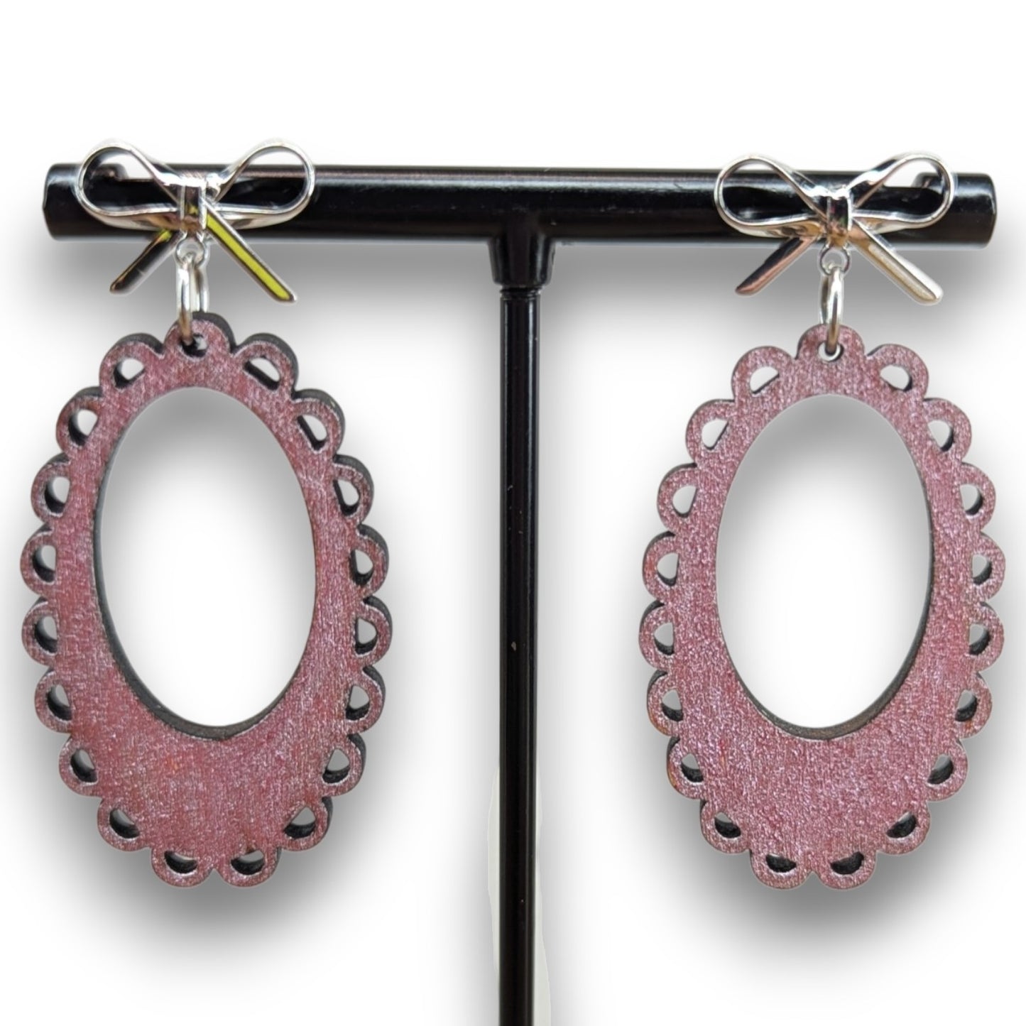 Scalloped Wood Earrings