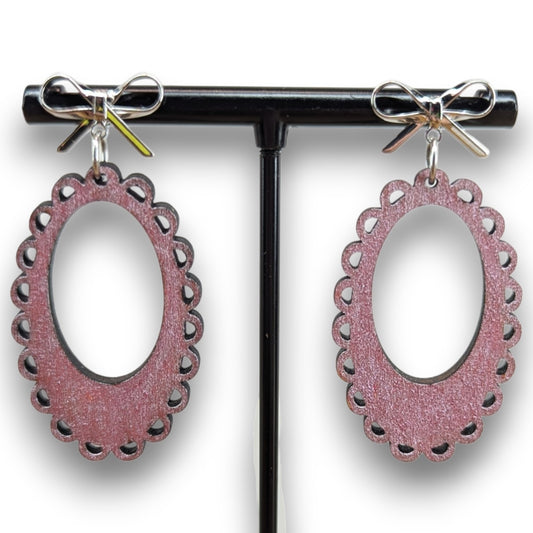 Scalloped Wood Earrings