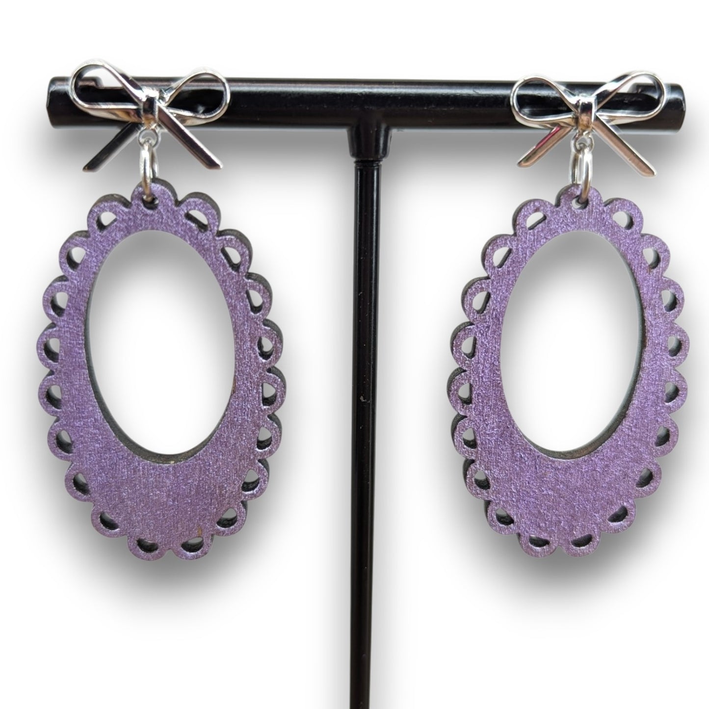 Scalloped Wood Earrings