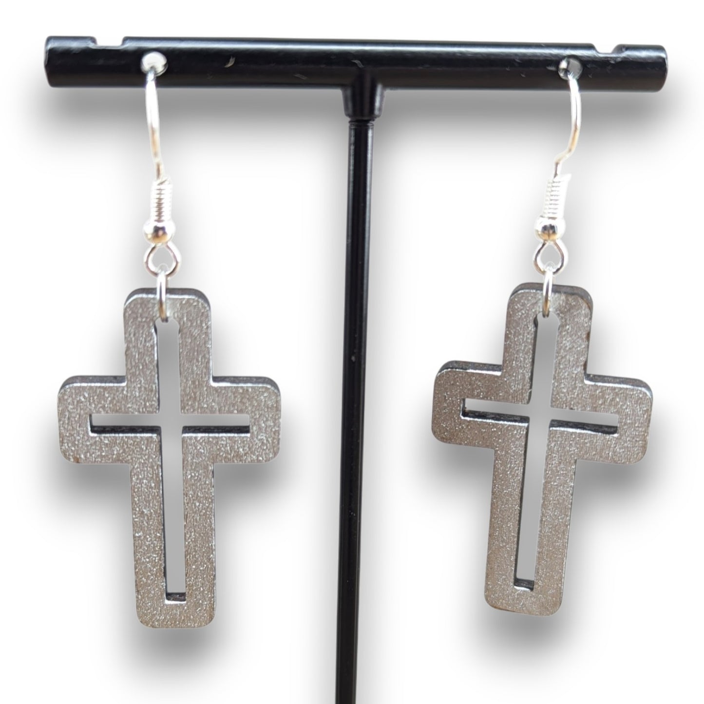 Cross Wood Earrings