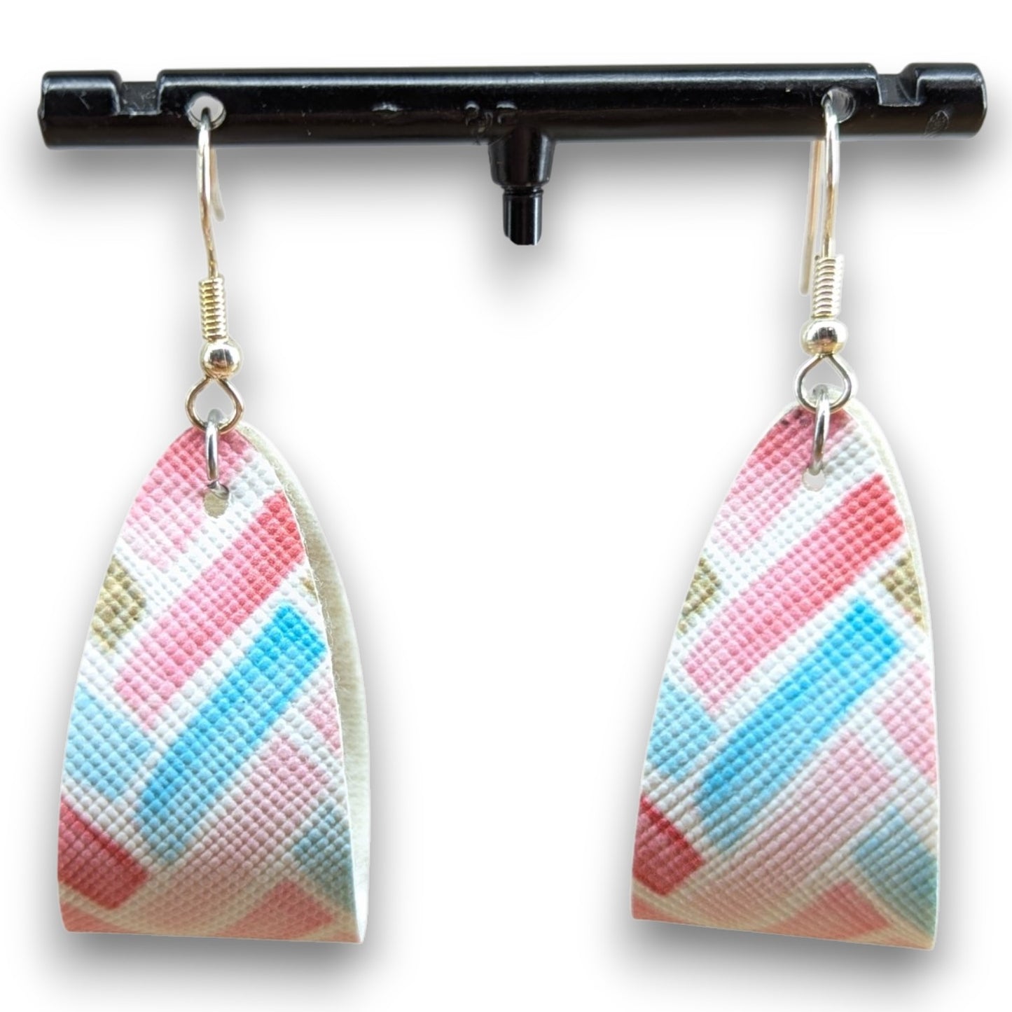 Pink & Gold Herringbone Earrings