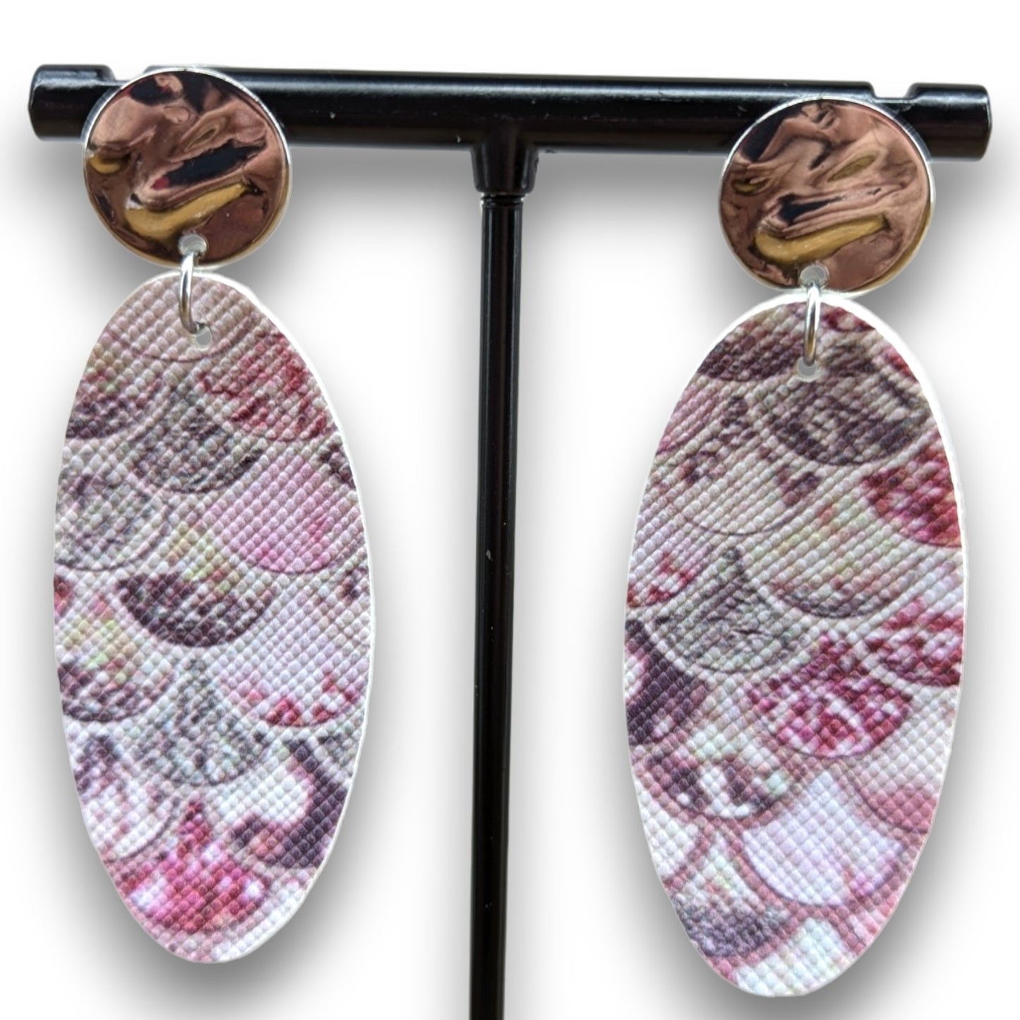 Mermaid Faux Leather Earrings