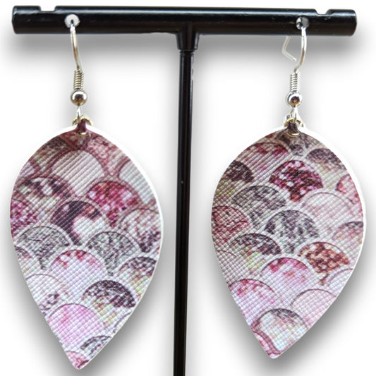 Mermaid Faux Leather Earrings