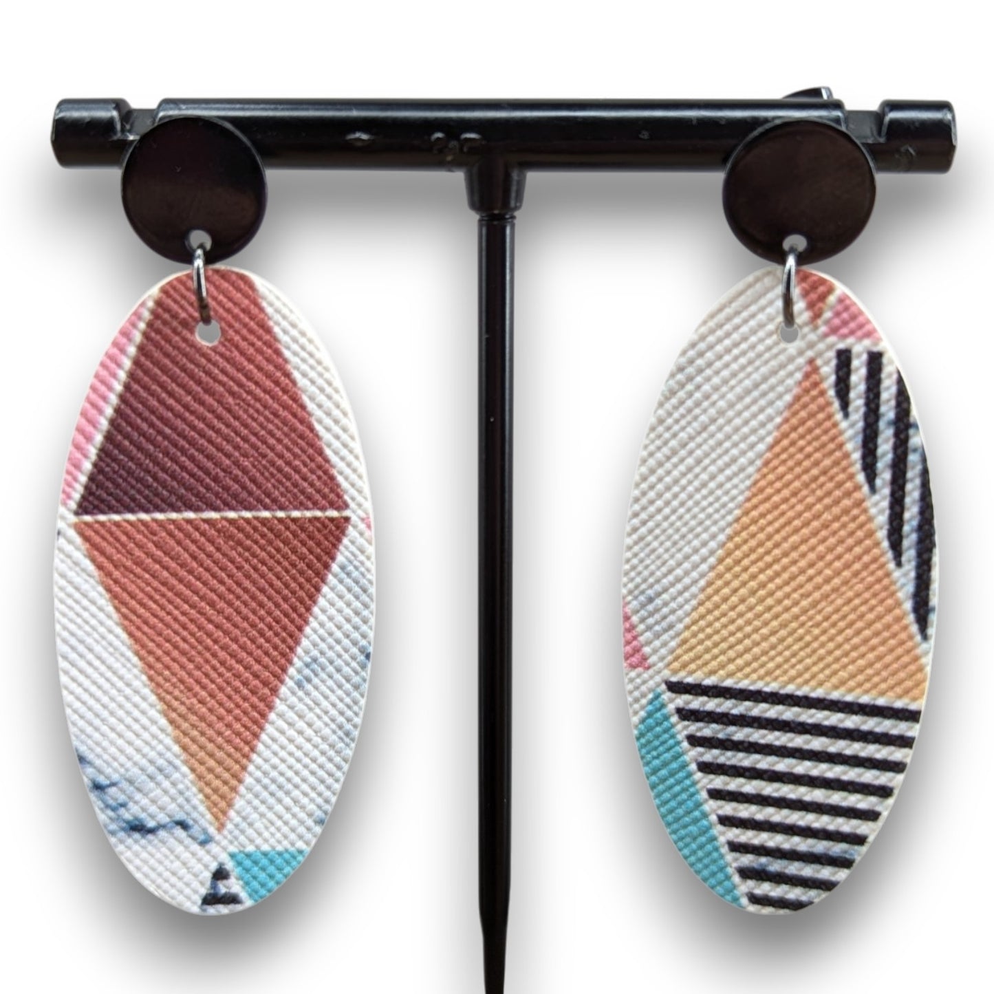 Geo Faux Leather Earrings