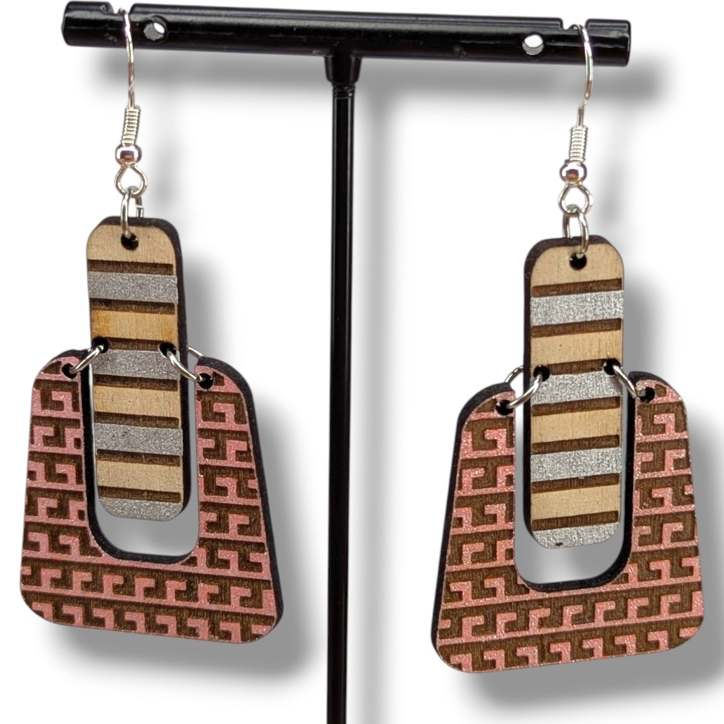 Native Wave Wood Earrings