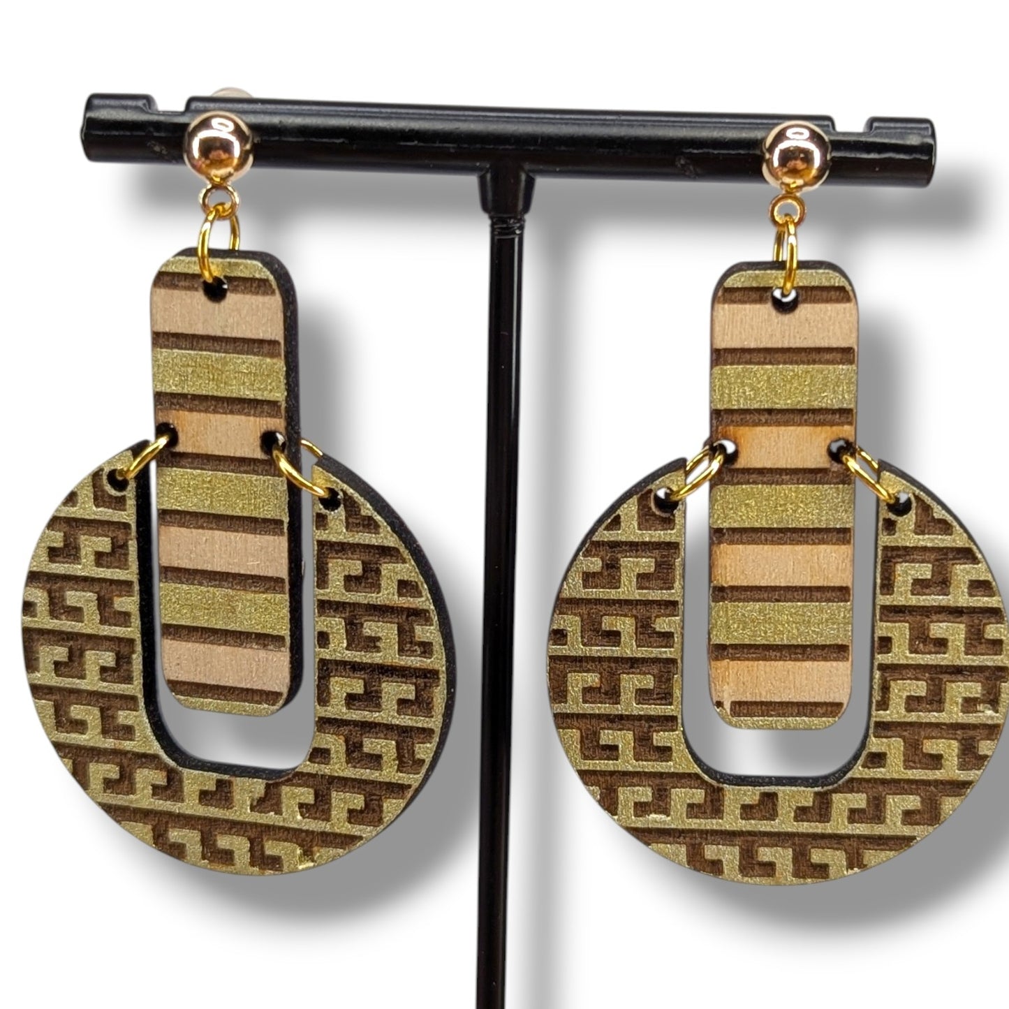 Native Wave Wood Earrings