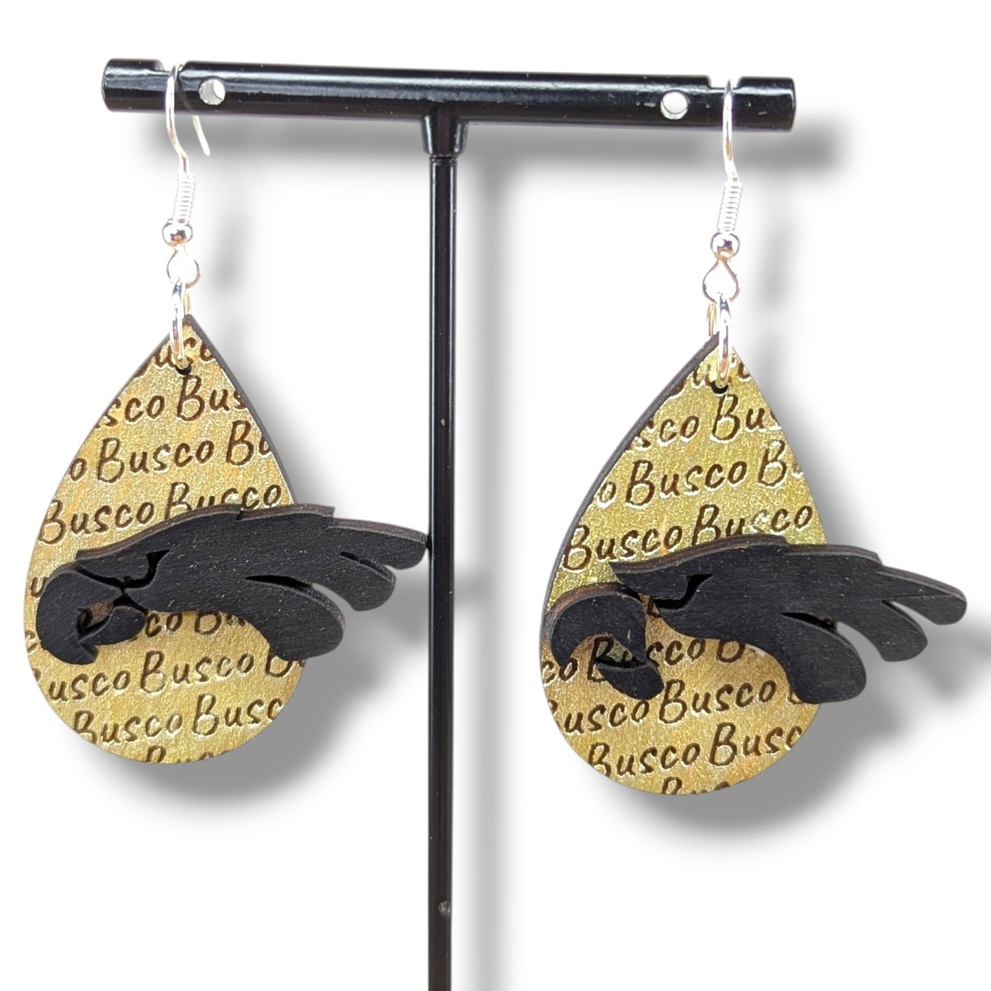 Go Team Go Wood Layered Earrings