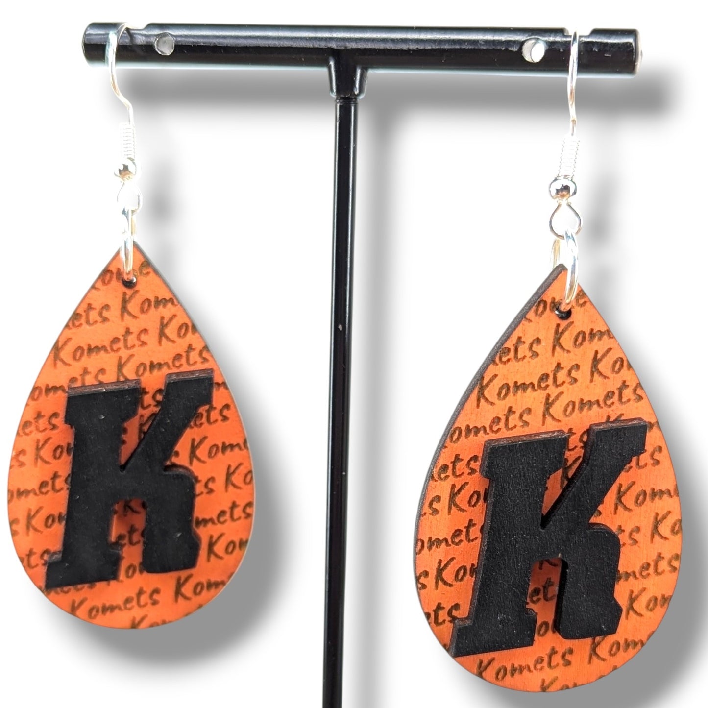Go Team Go Wood Layered Earrings