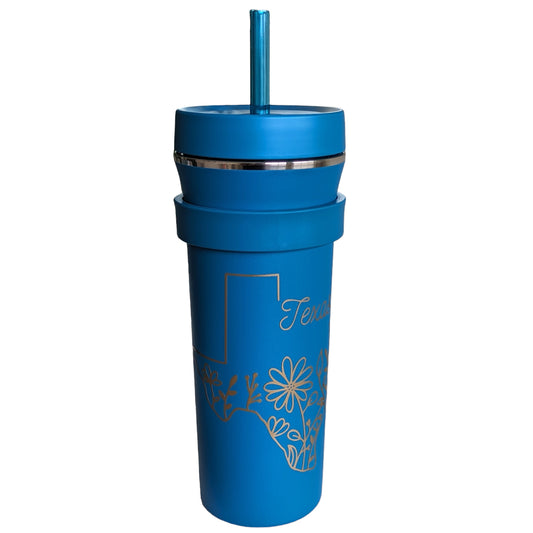 State Tumbler with Flowers