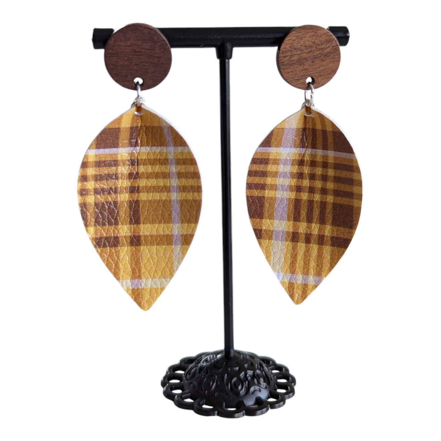 Fall Plaid Teardrop Earrings