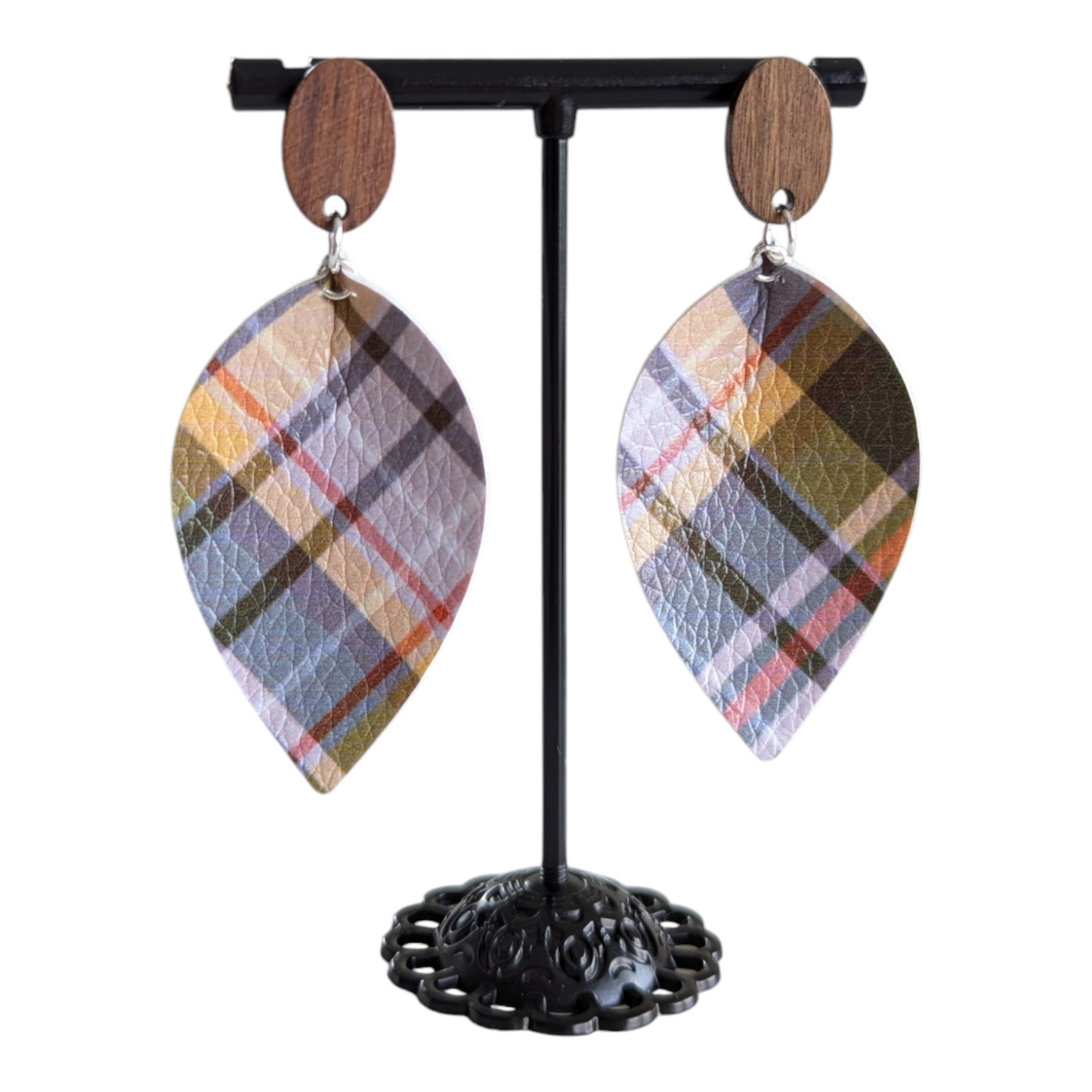 Fall Plaid Teardrop Earrings