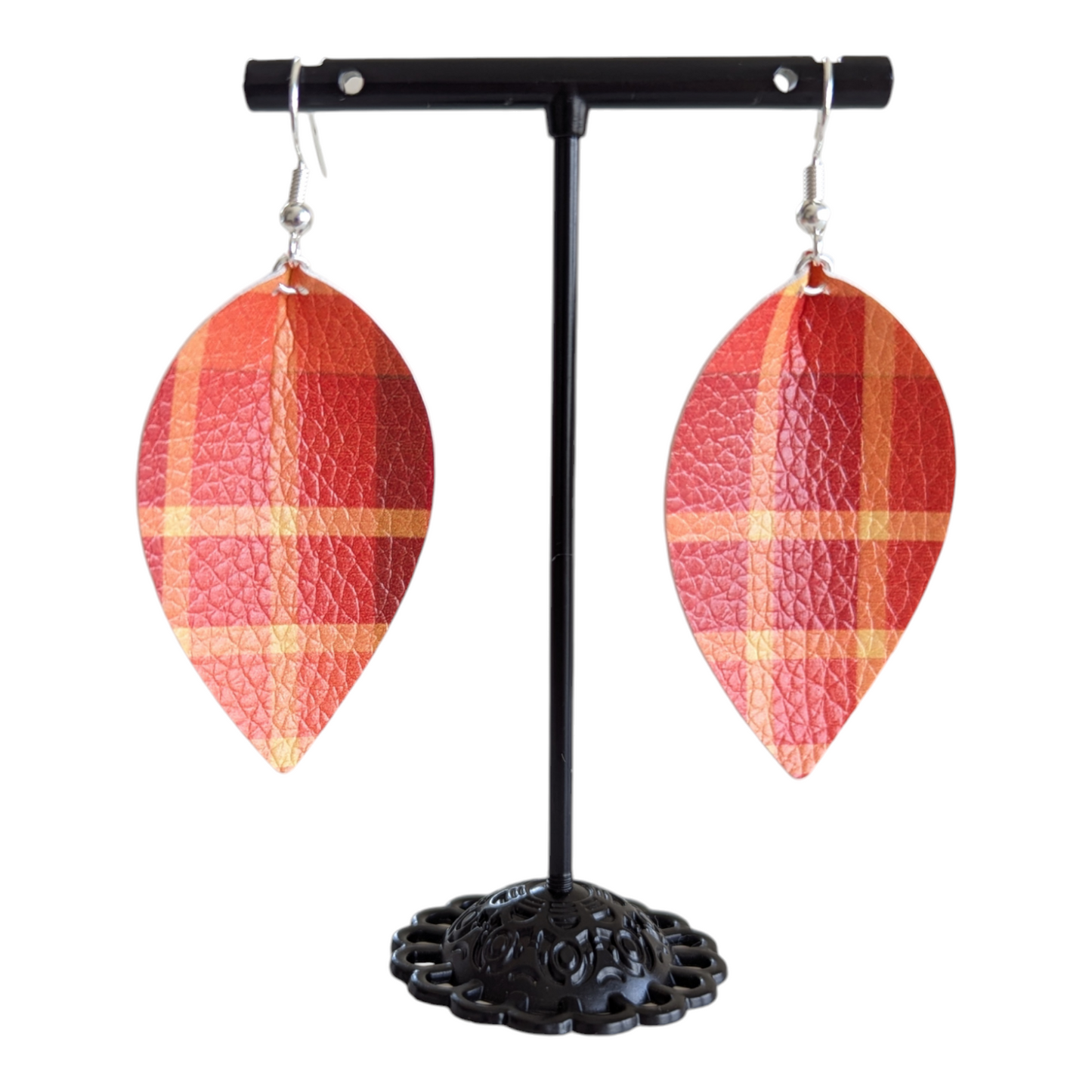 Fall Plaid Teardrop Earrings