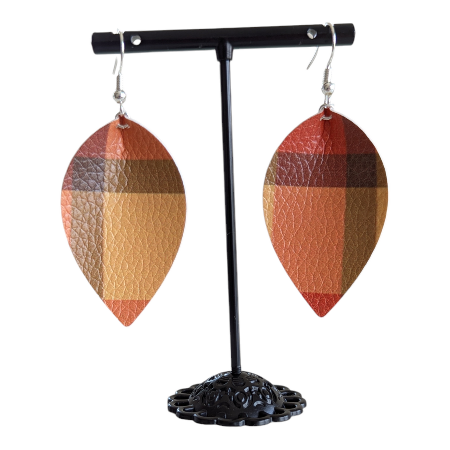 Fall Plaid Teardrop Earrings