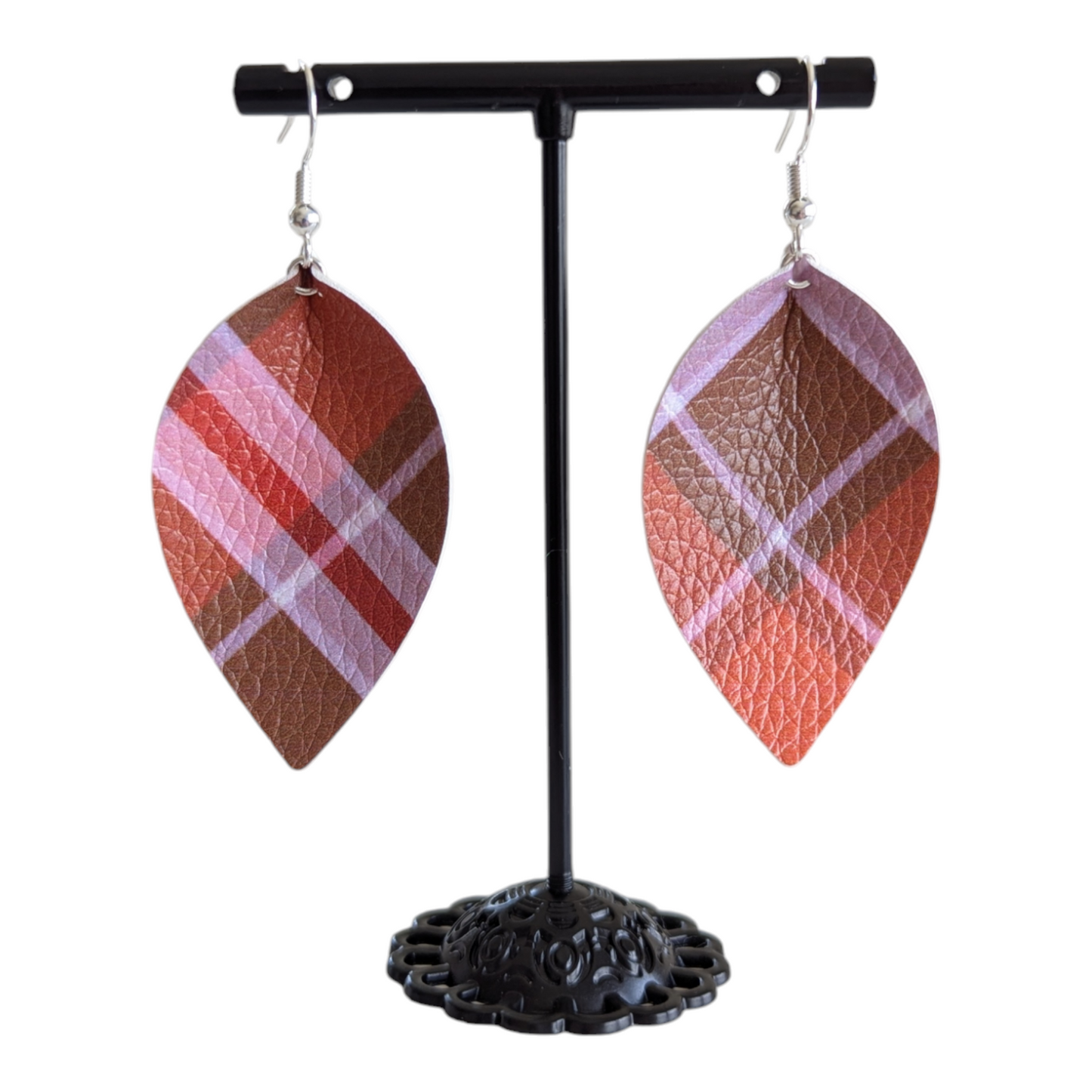 Fall Plaid Teardrop Earrings