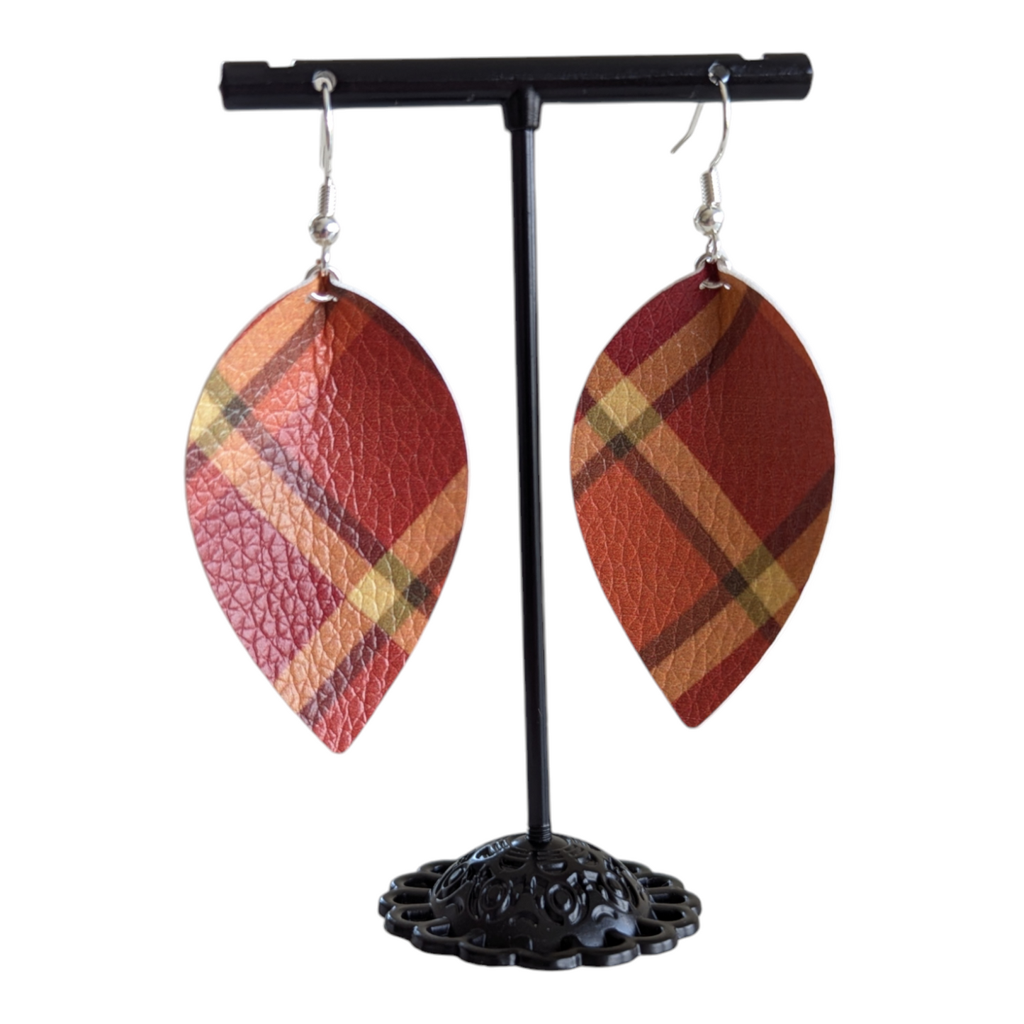 Fall Plaid Teardrop Earrings