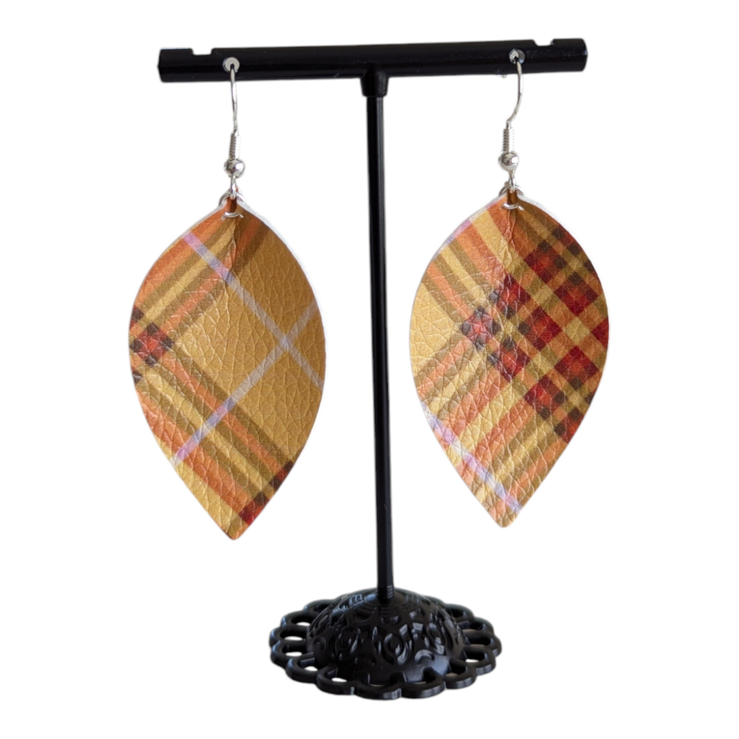 Fall Plaid Teardrop Earrings