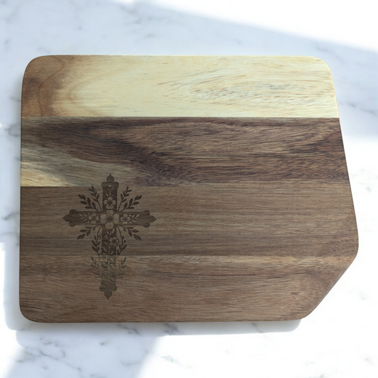 Floral Cross Cutting Board