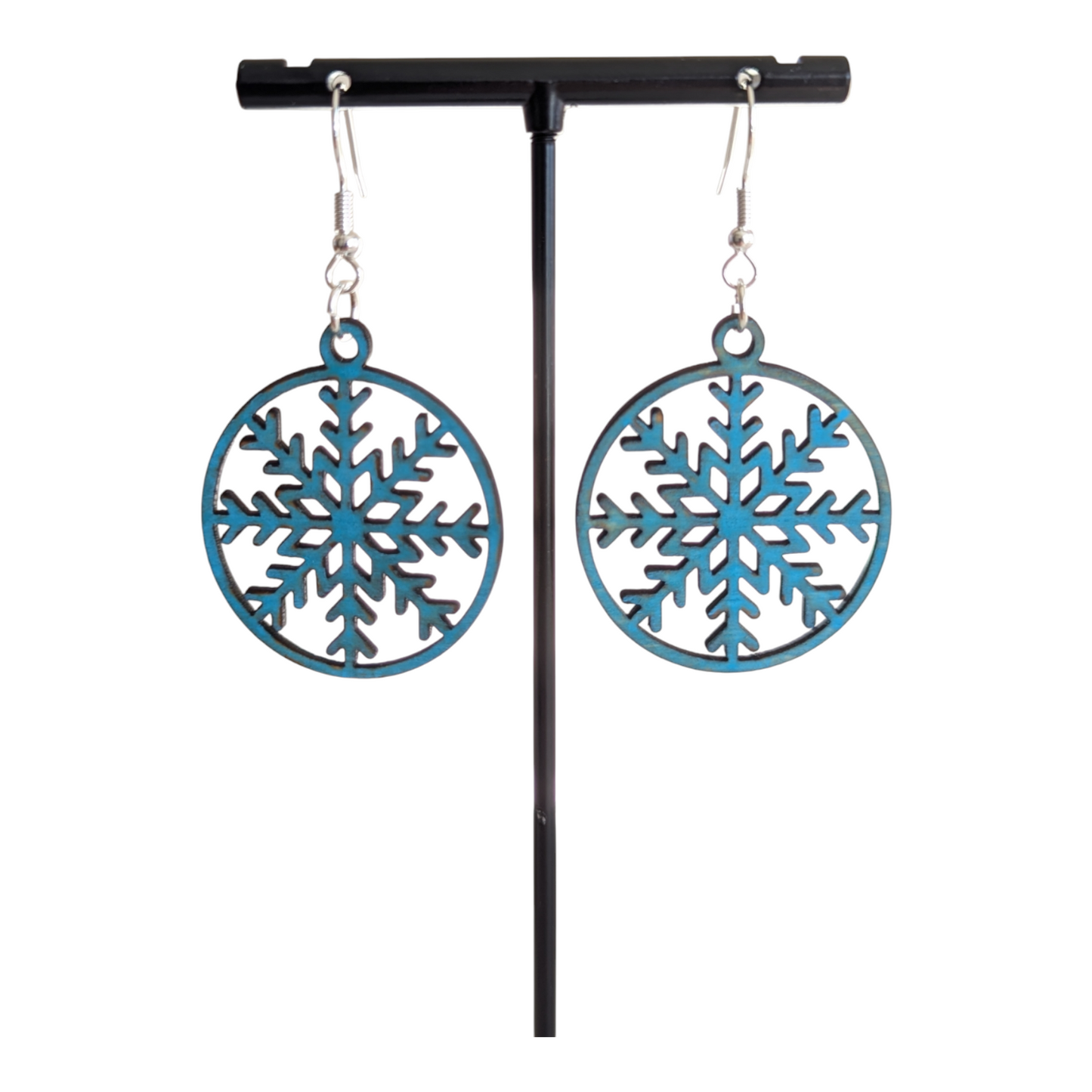 Wood Snowflake Earrings