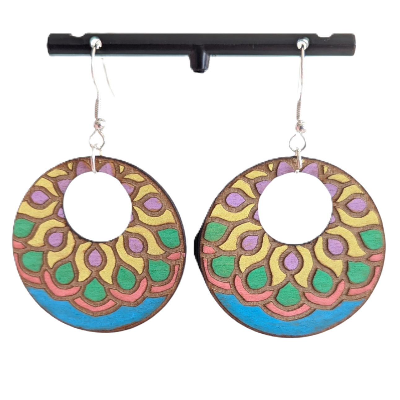 Mandala Wood Earrings