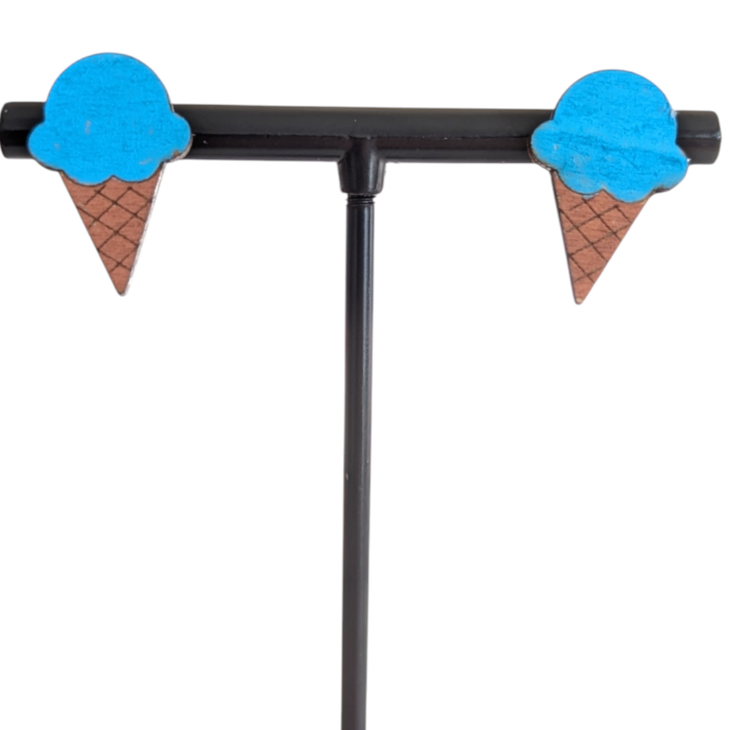 Ice Cream Cone Wood Earrings