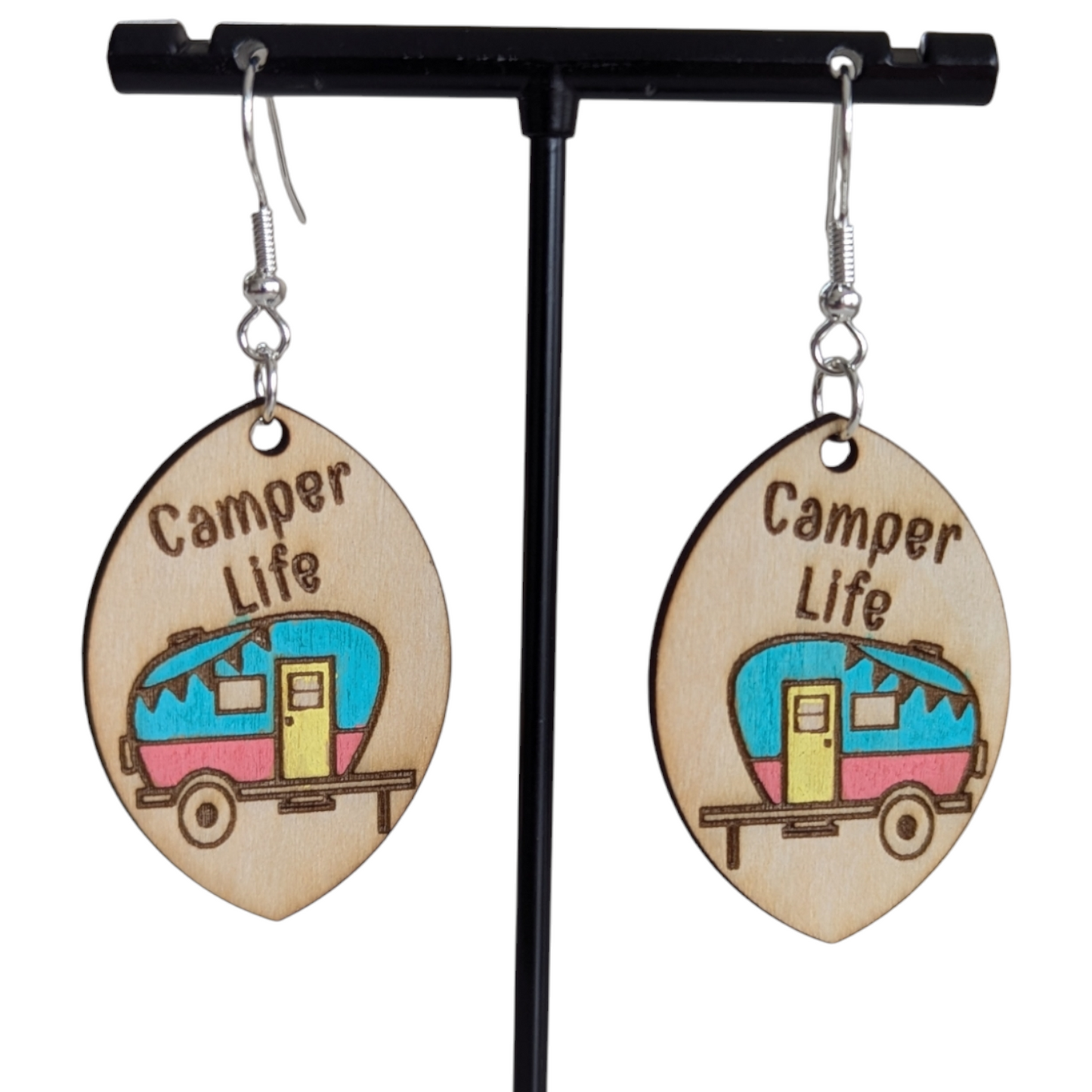 Camper Life Wood Earrings
