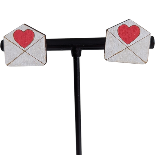Love Note Wooden Earrings