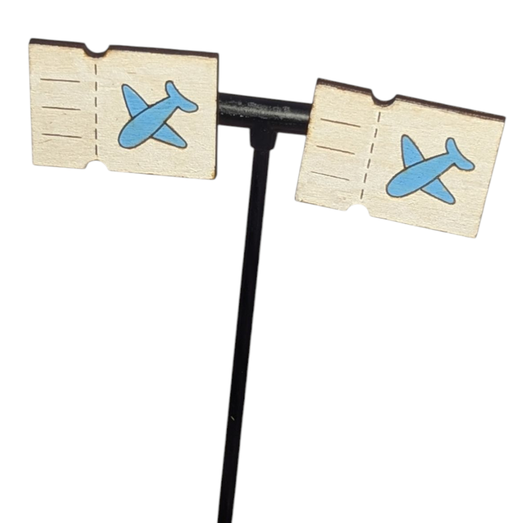Plane Ticket Stud Earrings