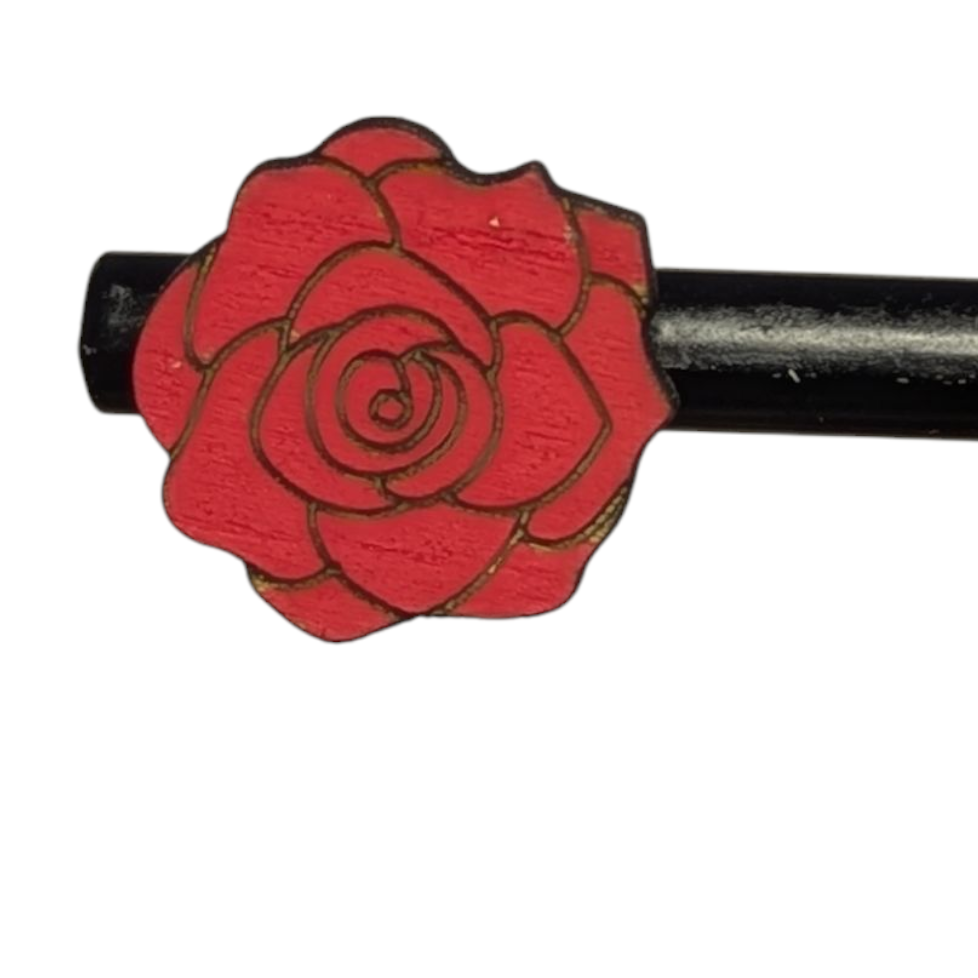Rose Wood Stud Earrings