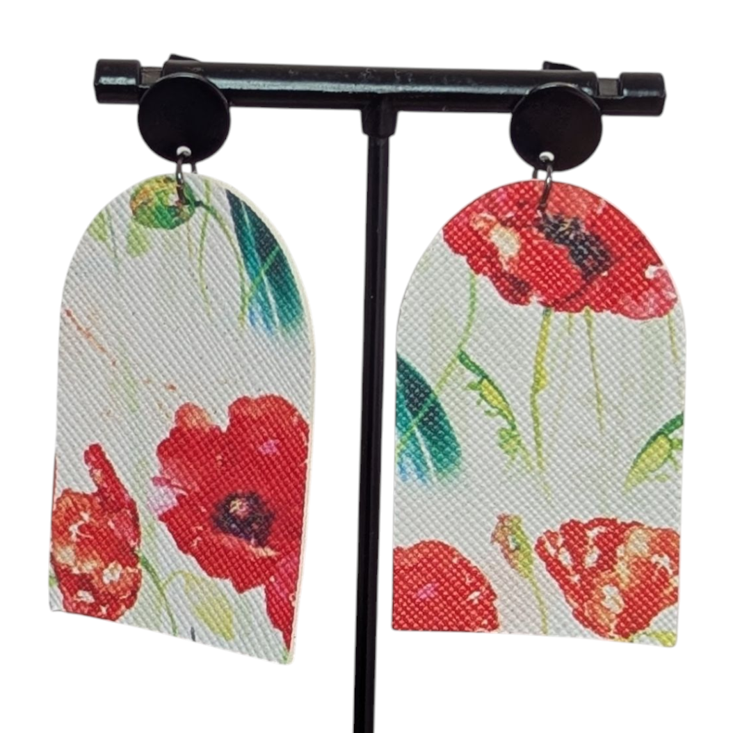 Poppy Faux Leather Earrings