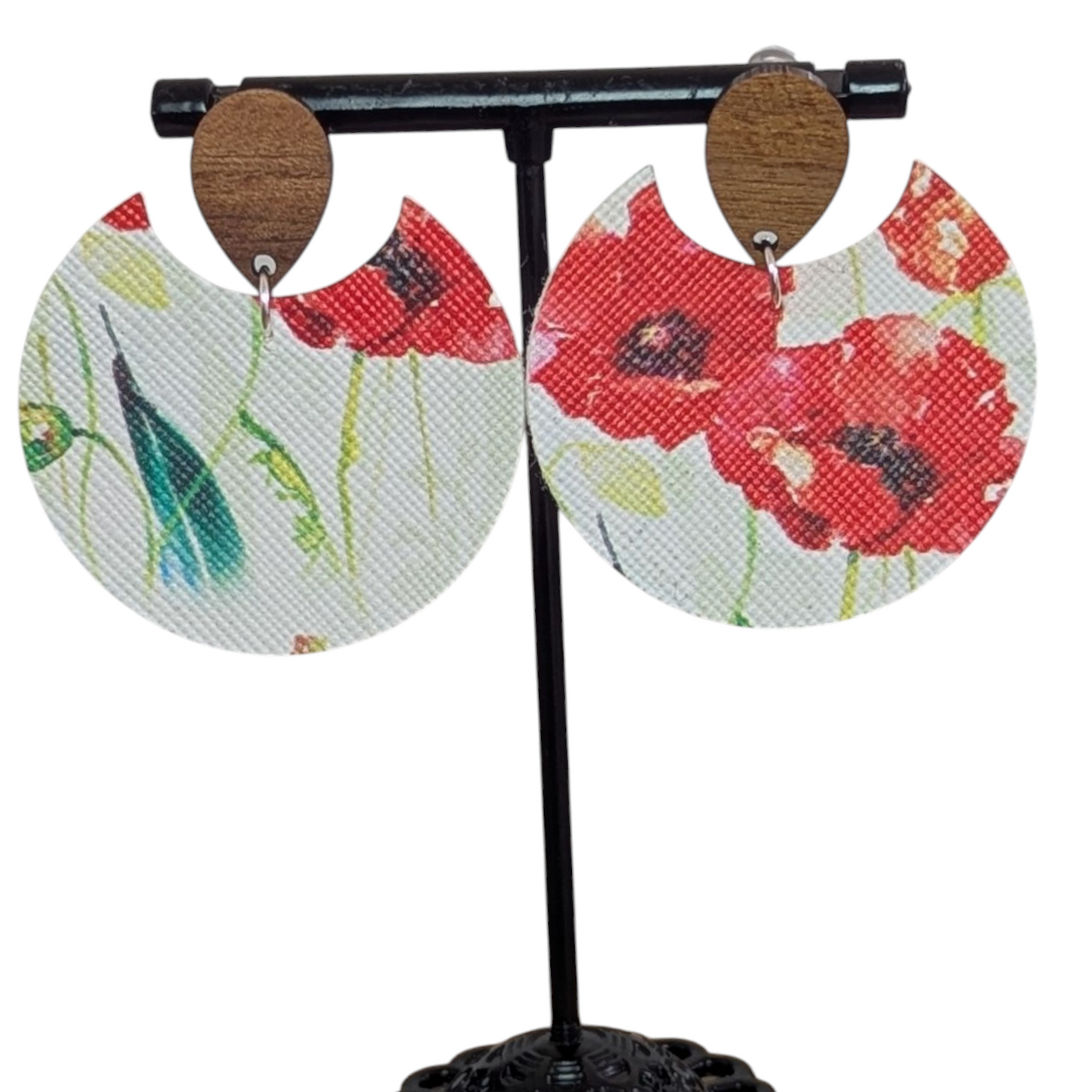 Poppy Faux Leather Earrings