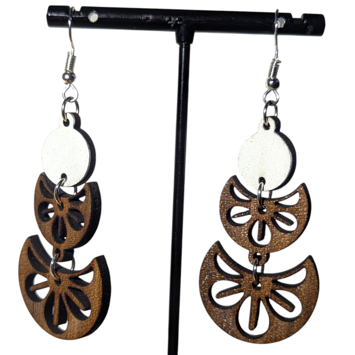 Geo Shape Wood Earrings